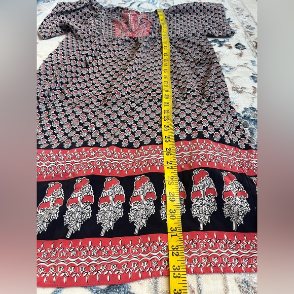 Ulla Johnson Mini Dress Black/Red Printed Silk Size 2 - Picture 7 of 16